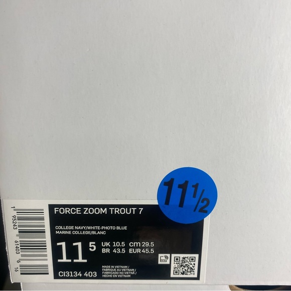 Nike Force Zoom Trout 7 Baseball Cleats CI3134-403 Midnight/Navy Men’s Size - Picture 11 of 12